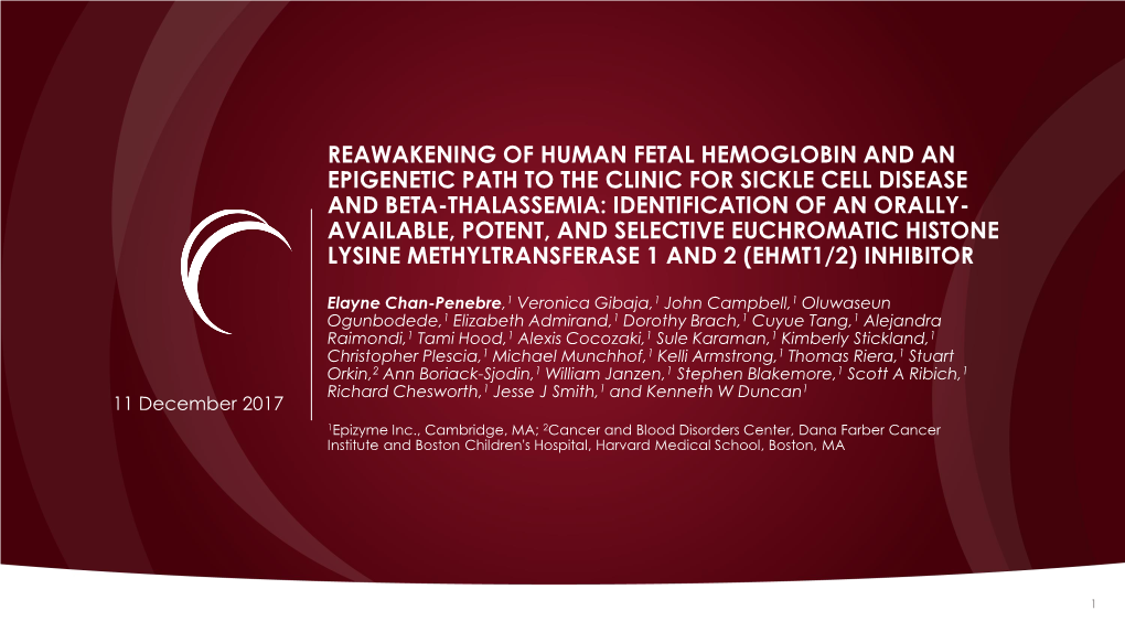 Reawakening of Human Fetal Hemoglobin And