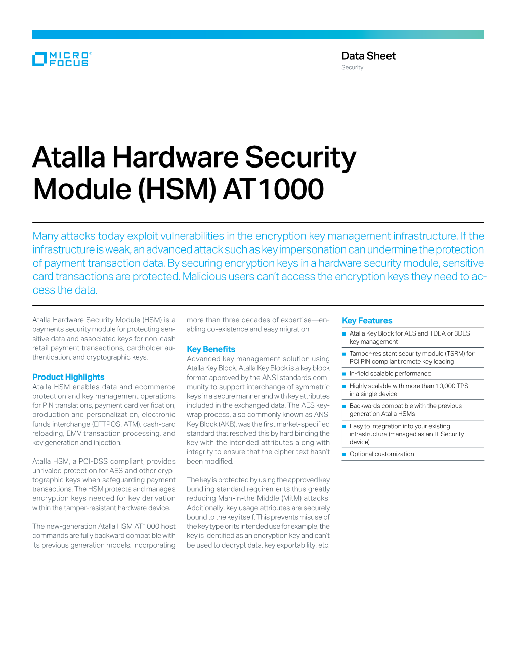 Atalla Hardware Security Module (HSM) AT1000