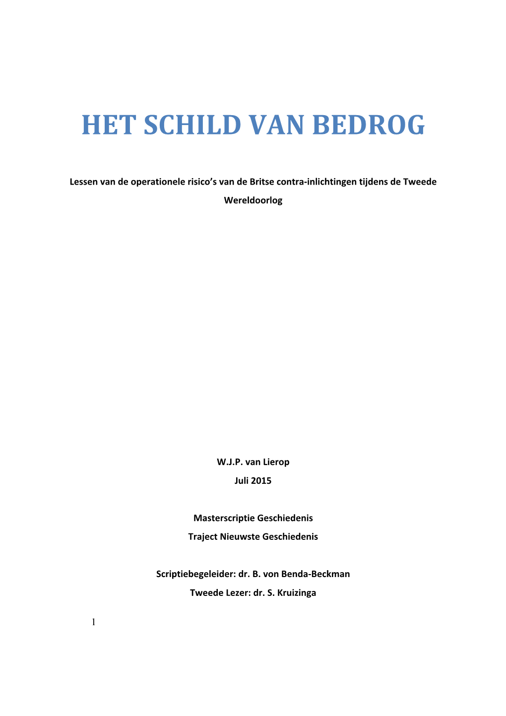 Het Schild Van Bedrog