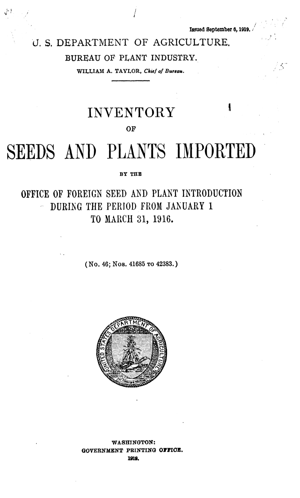 Seeds and Plants Imported