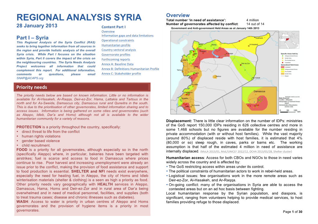 Regional Analysis Syria