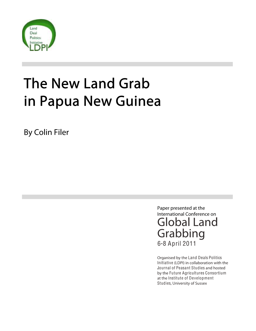 The New Land Grab in Papua New Guinea