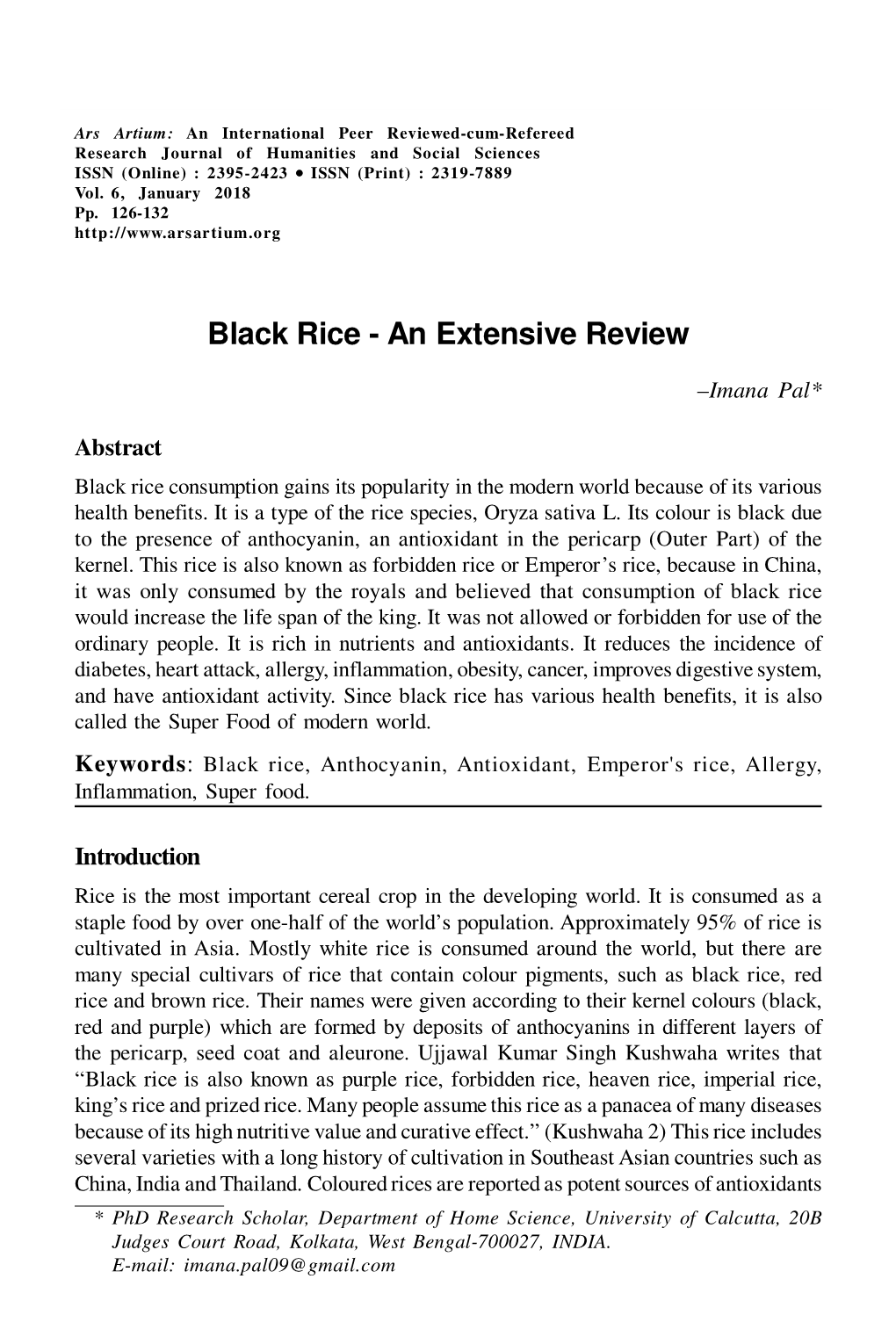 Black Rice - an Extensive Review