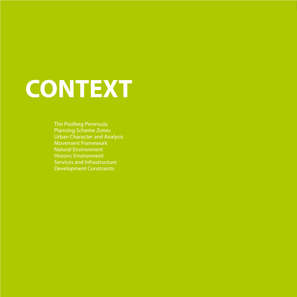 The Poolbeg Peninsula Planning Scheme Zones Urban Character and Analysis Movement Framework Natural Environment Historic Environ