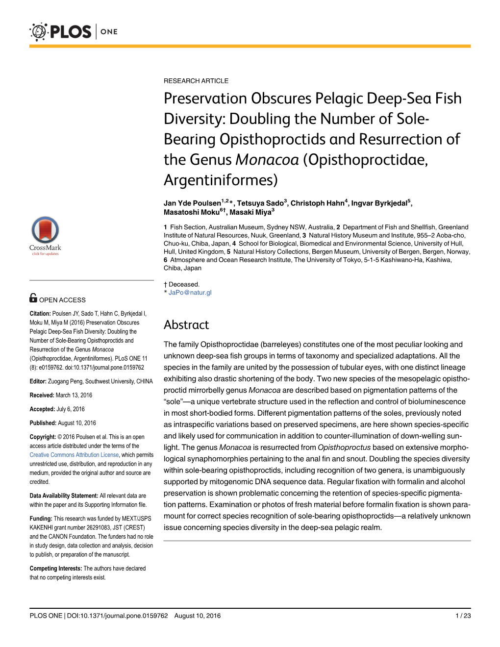 Preservation Obscures Pelagic Deep-Sea Fish