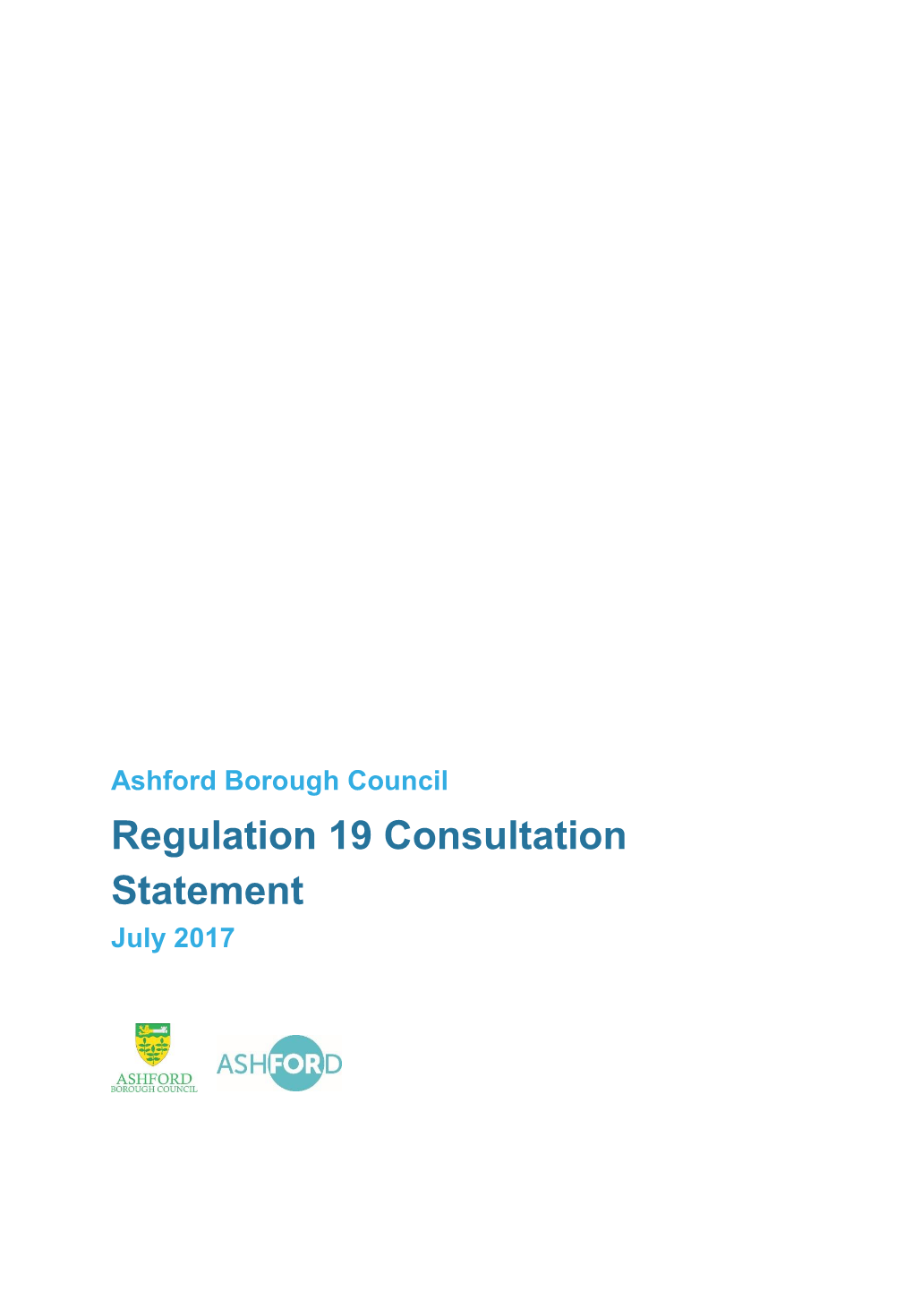 Regulation 19 Consultation Statement July 2017