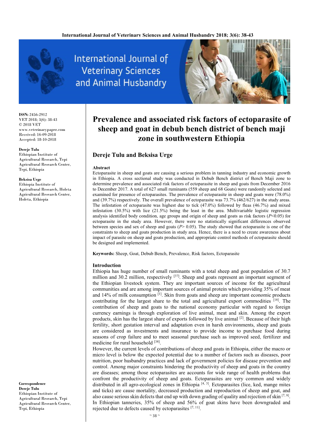 Prevalence and Associated Risk Factors of Ectoparasite of Sheep and Goat