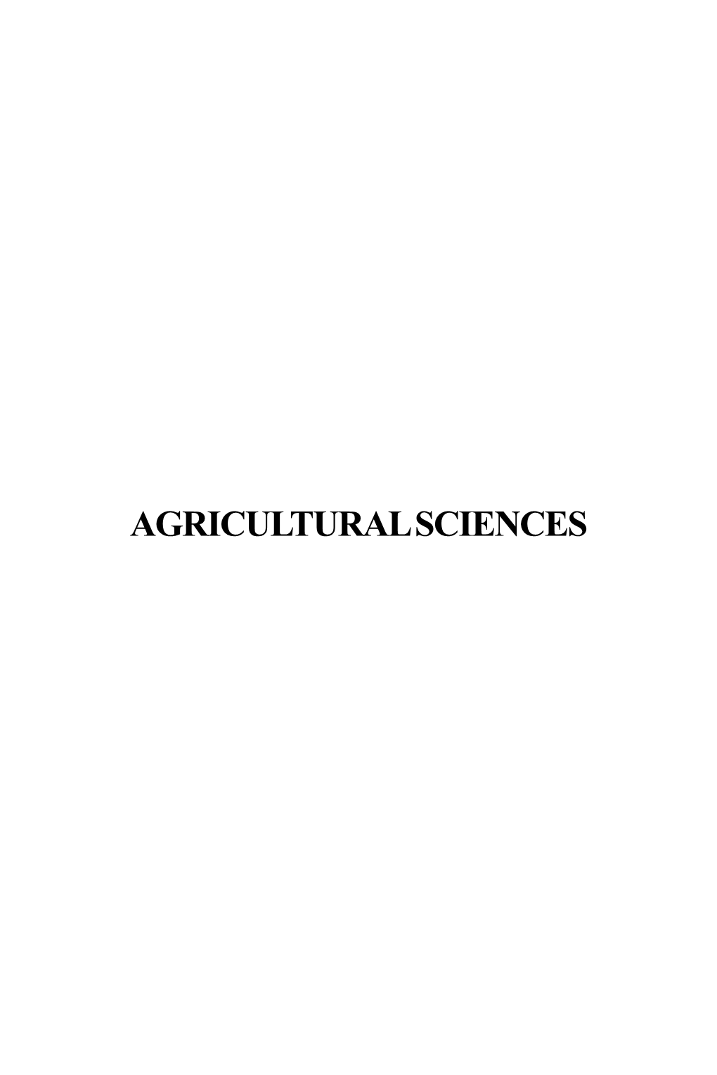 AGRICULTURAL SCIENCES 2 Trans
