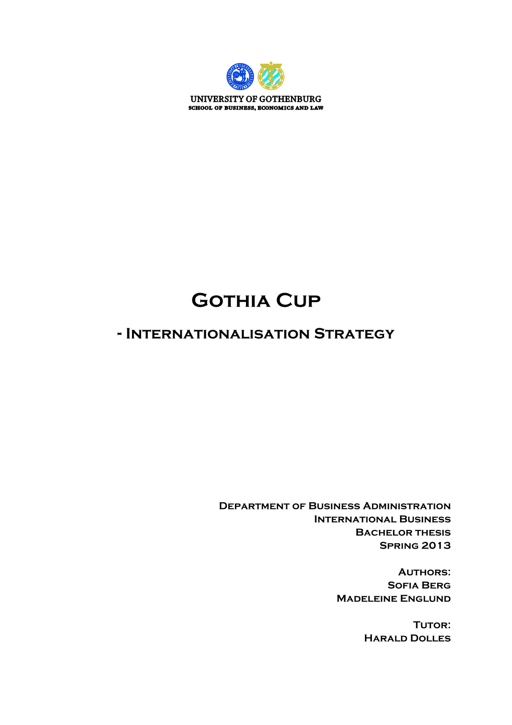 Gothia Cup - Internationalisation Strategy