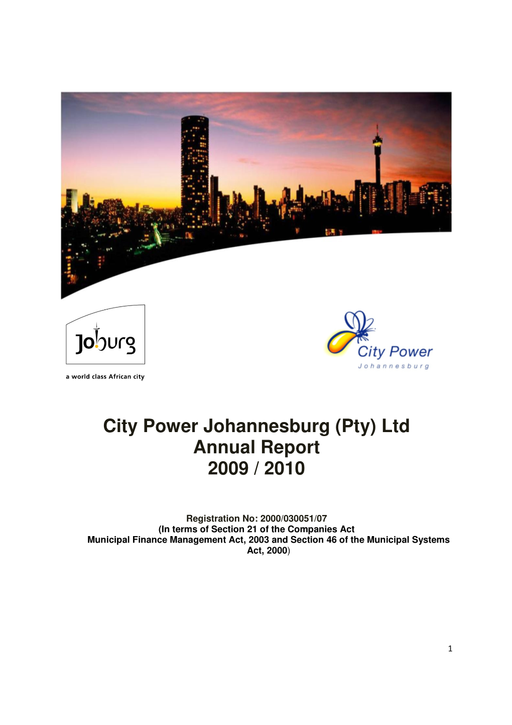 City Power Johannesburg (Pty) Ltd Annual Report 2009 / 2010
