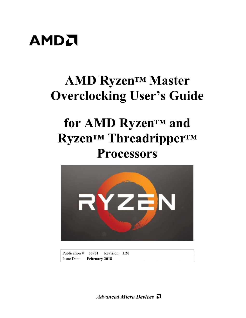 AMD Ryzen™ Master Overclocking User's Guide