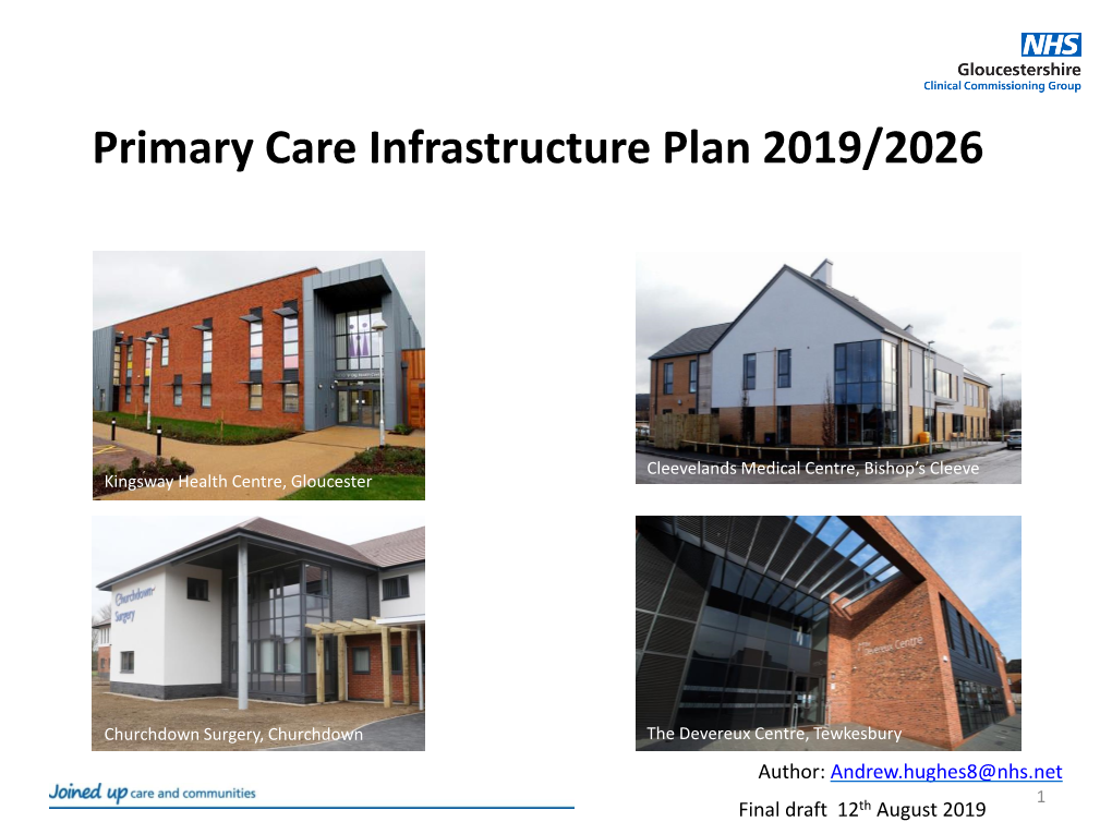 Primary Care Infrastructure Plan 2019/2026