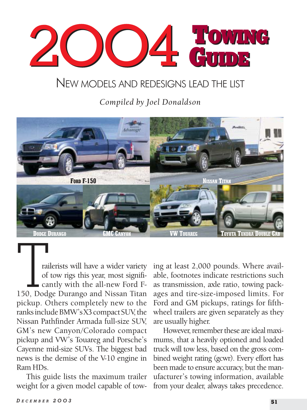 2004 Towing Guide