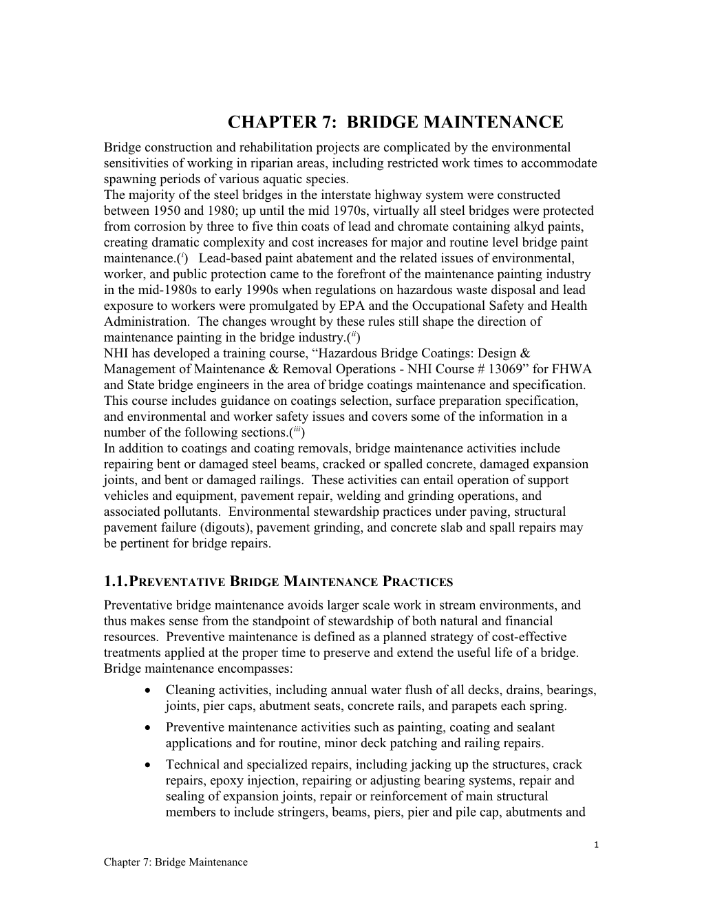 Chapter 7: Bridge Maintenance