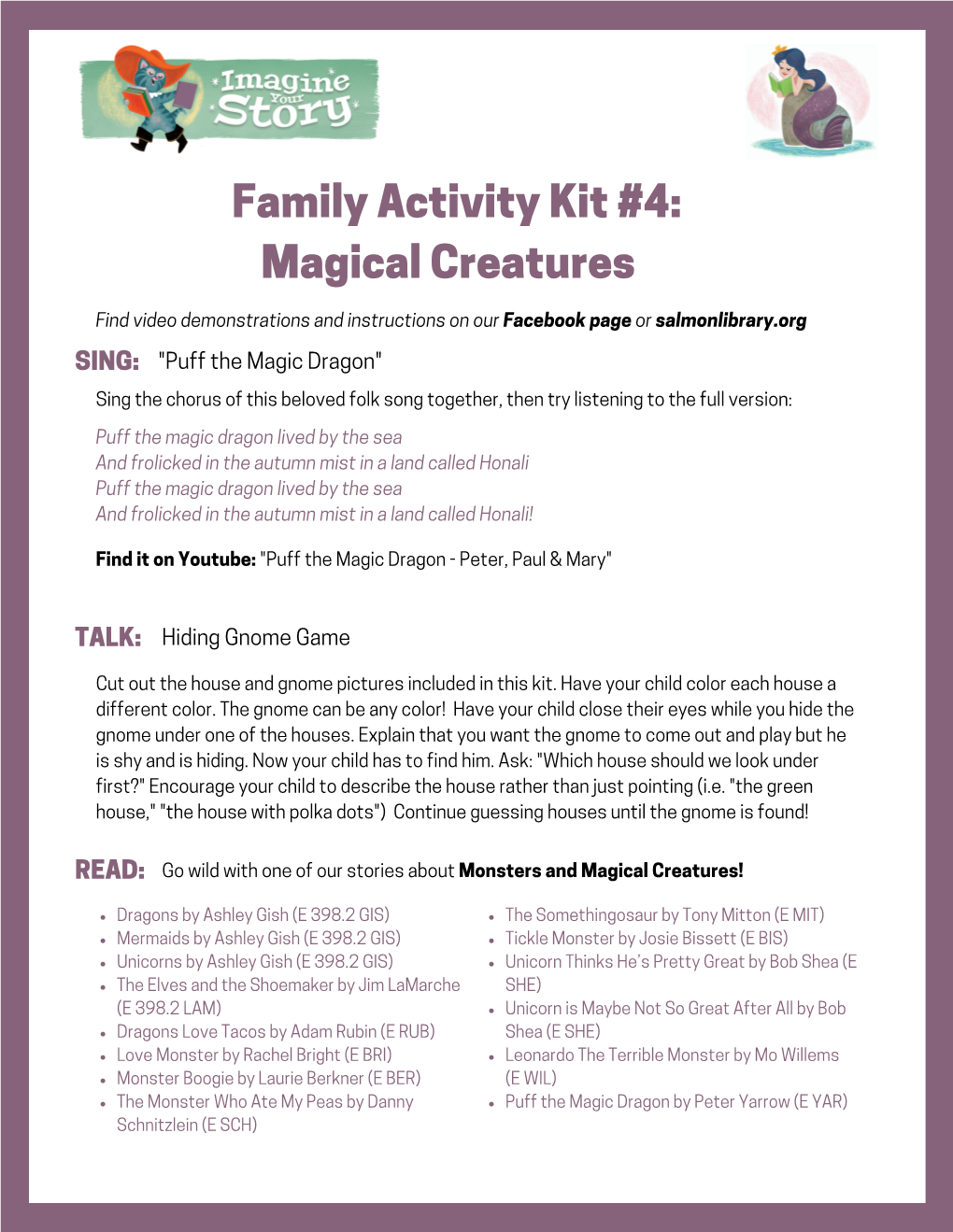 Family Activity Kit #4: Magical Creatures