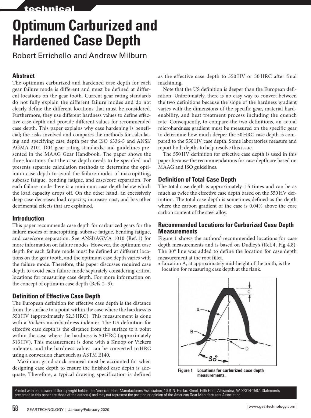 Optimum Carburized and Hardened Case Depth Robert Errichello and Andrew Milburn