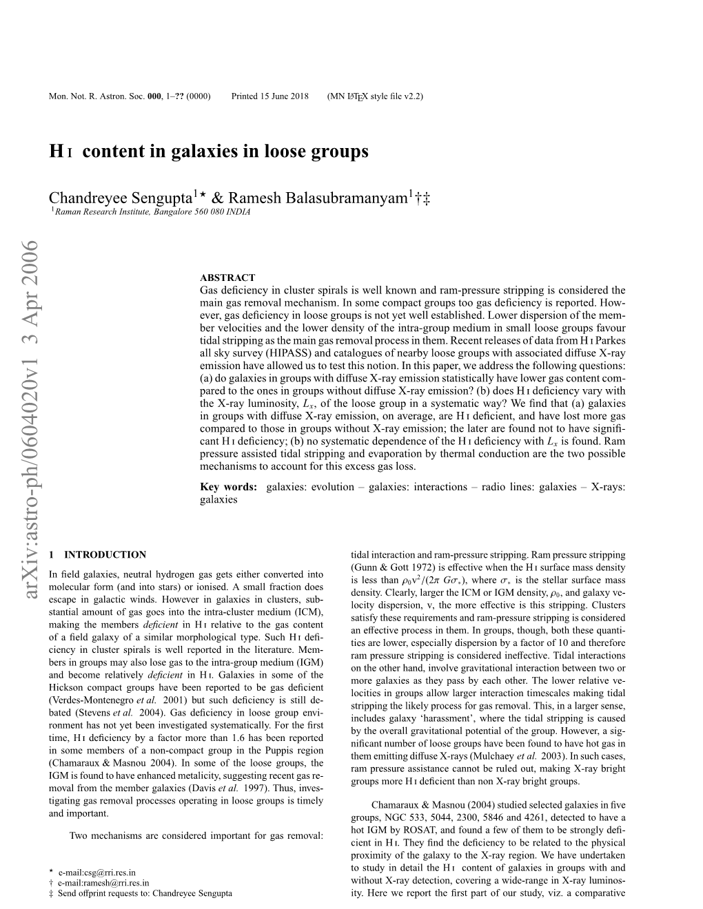 Hi Content in Galaxies in Loose Groups