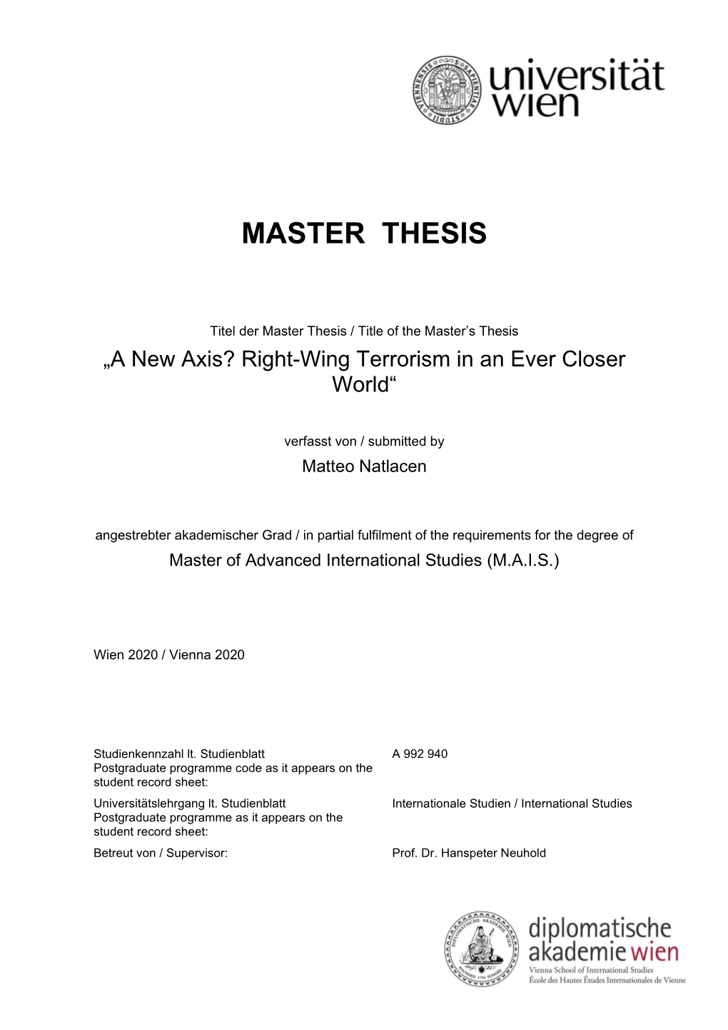 Master Thesis