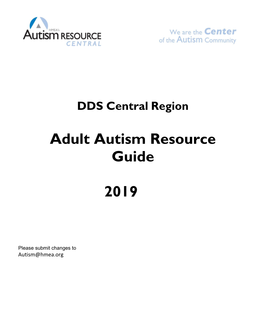 Adult Autism Resource Guide 2019