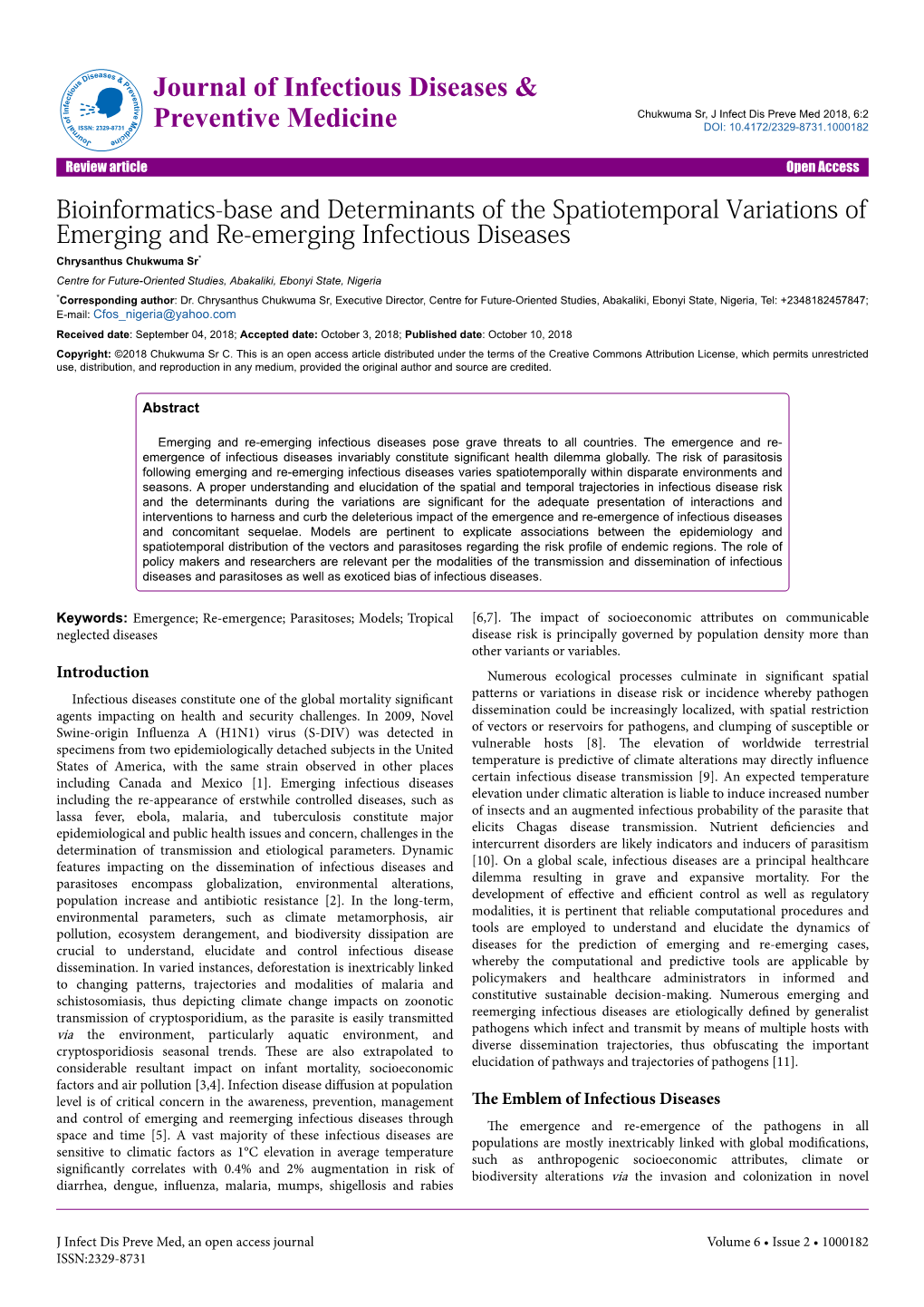 Bioinformatics-Base and Determinants of the Spatiotemporal Variations Of