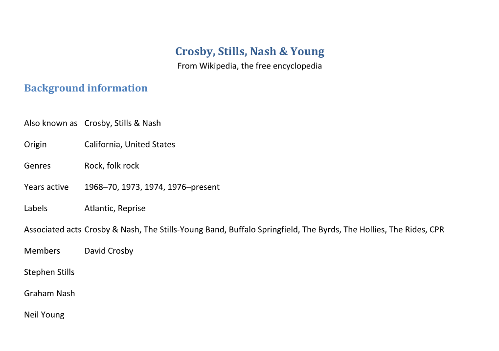 Crosby, Stills, Nash & Young