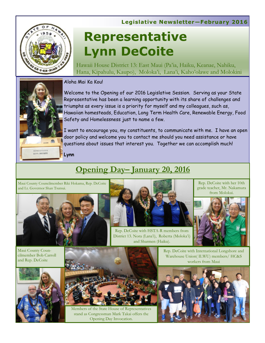 Representative Lynn Decoite