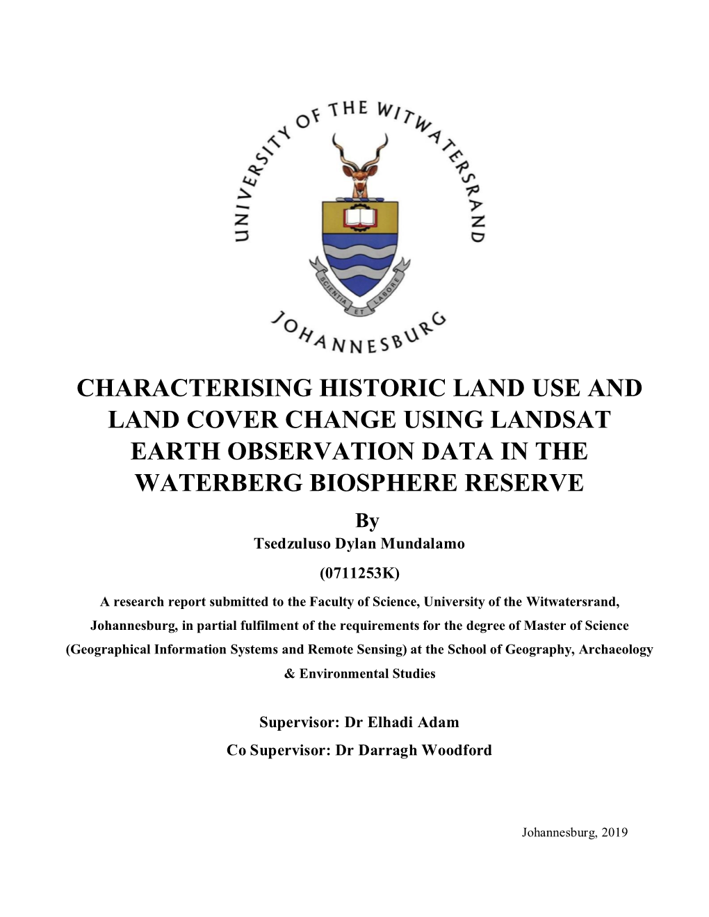 Characterising Historic Land Use and Land Cover Change