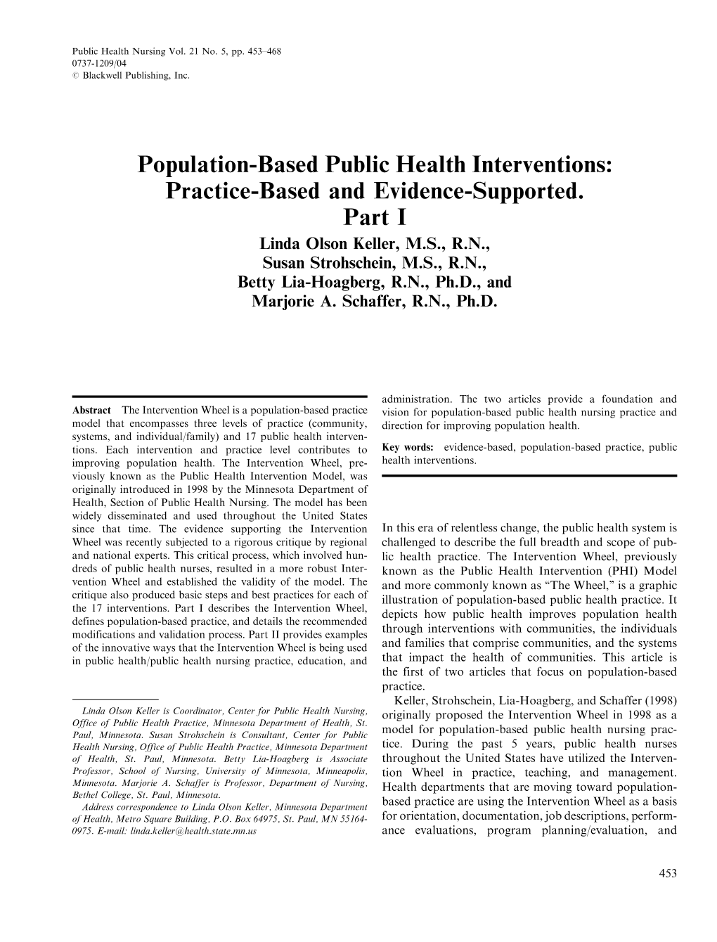 Population-Based Public Health Interventions: Practice-Based and Evidence-Supported