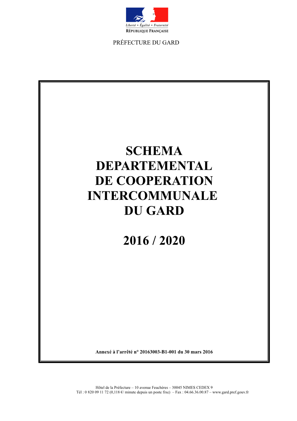 Schema Departemental De Cooperation Intercommunale Du Gard