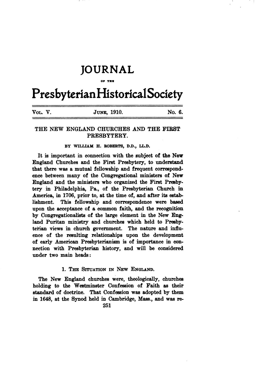 Journal of Presbyterian History