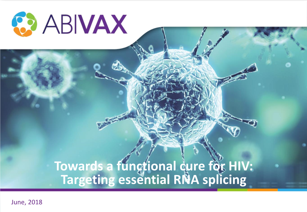 HIV: Targeting Essential RNA Splicing