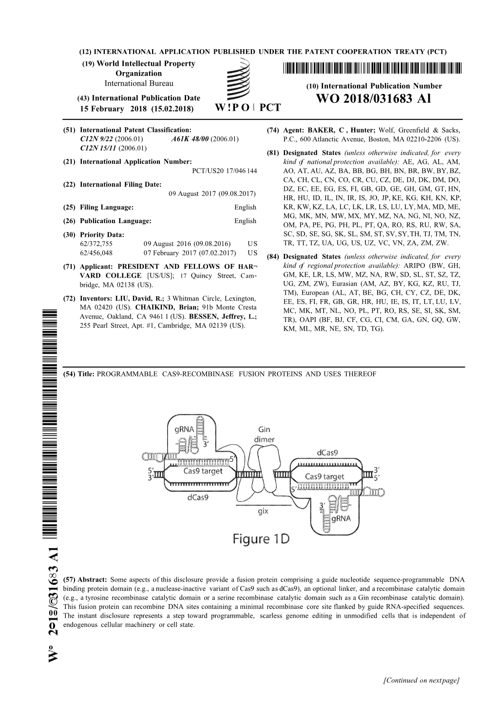 WO 2018/031683 Al 15 February 2018 (15.02.2018) W !P O PCT