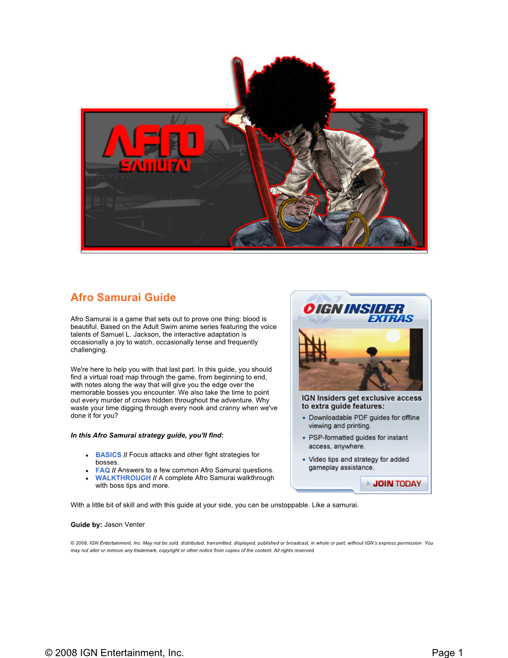 Afro Samurai Guide