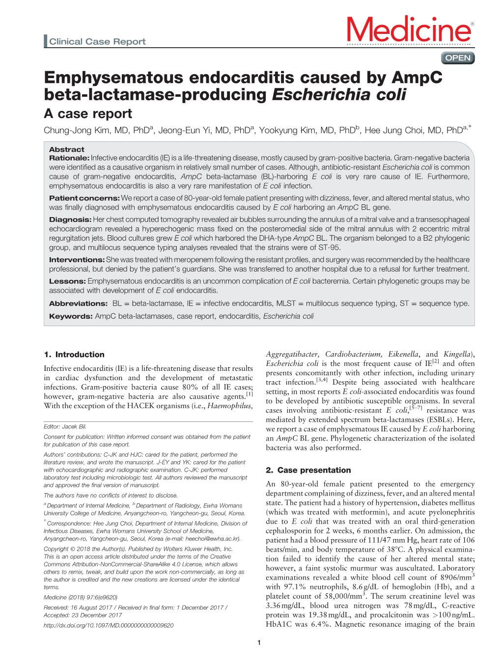 Emphysematous Endocarditis Caused by Ampc Beta-Lactamase