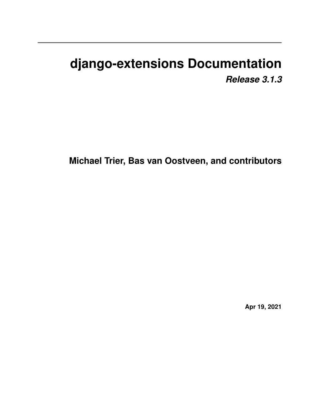 Django-Extensions Documentation Release 3.1.3