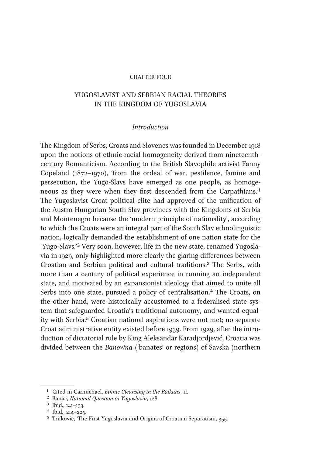 Yugoslavist and Serbian Racial Theories in the Kingdom of Yugoslavia