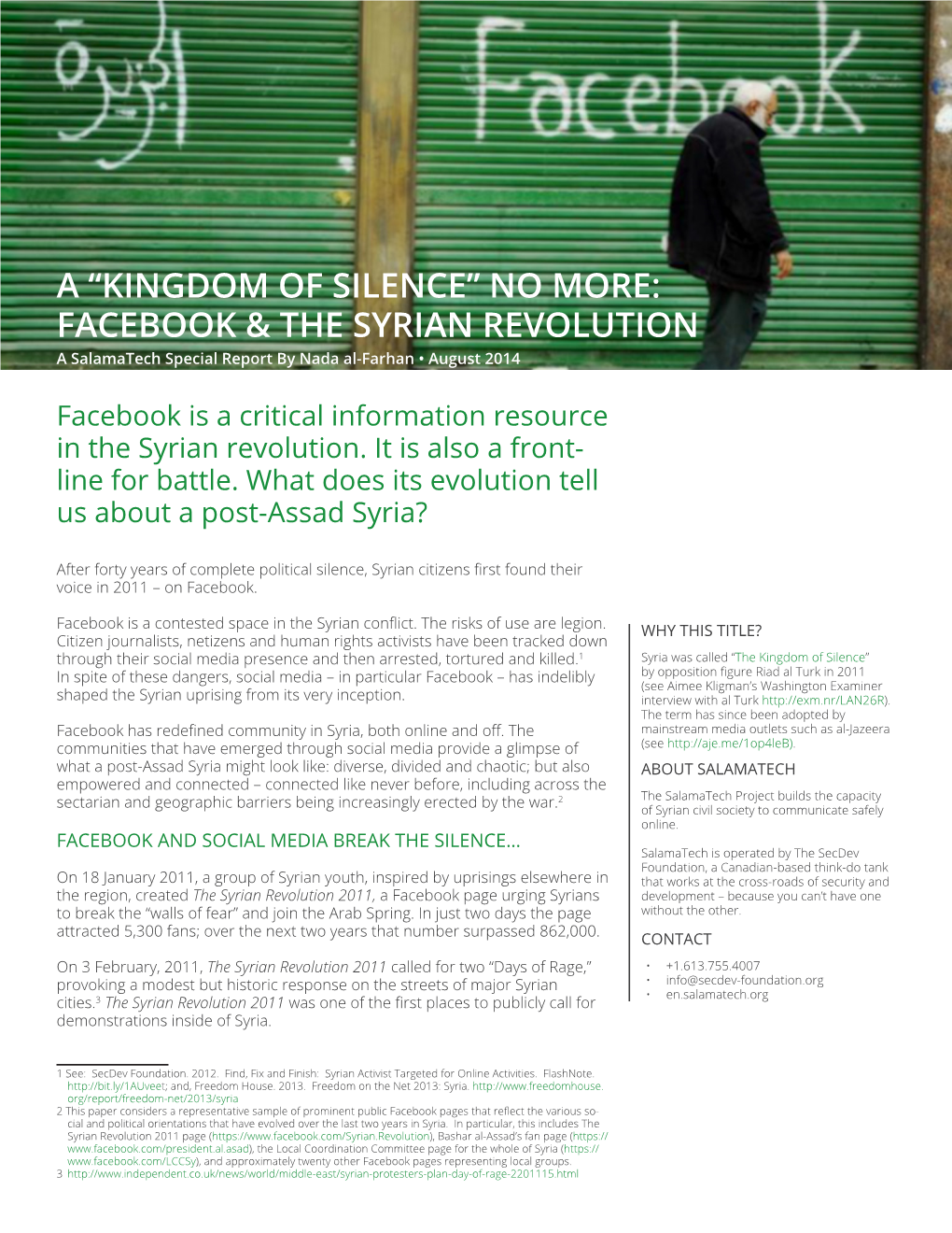 Facebook & the Syrian Revolution