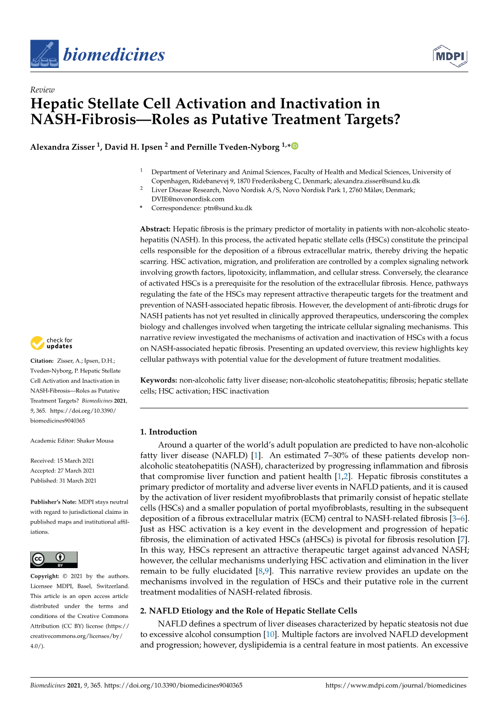 Hepatic Stellate Cell Activation and Inactivation in NASH-Fibrosis—Roles As Putative Treatment Targets?