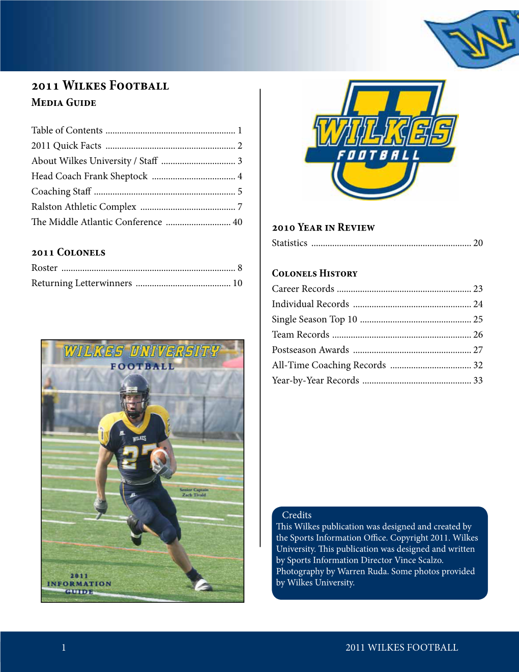 2011 Wilkes Football Media Guide