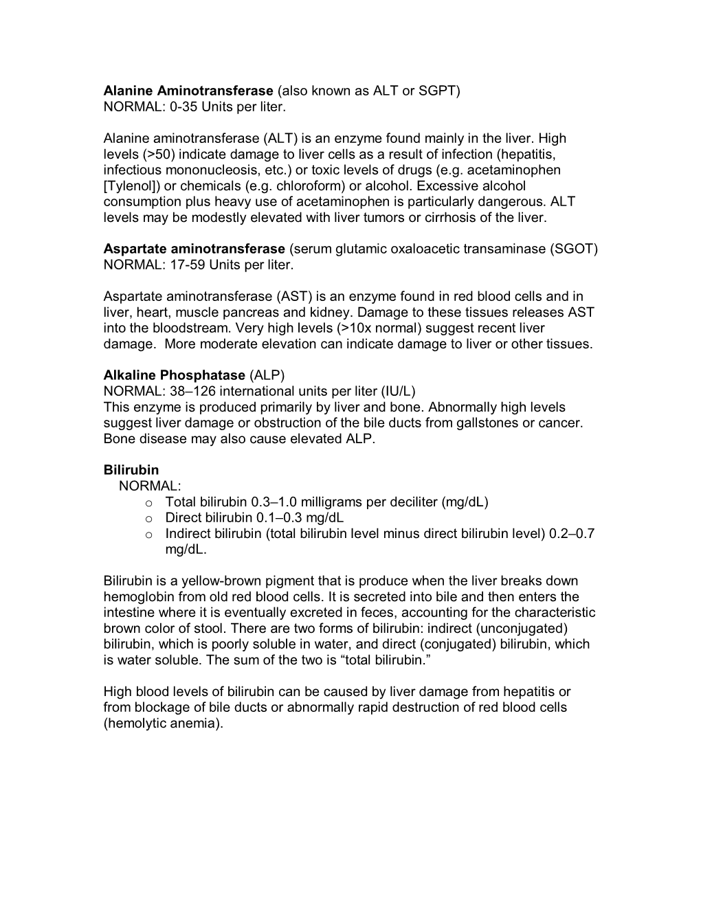Alanine Aminotransferase (Also Known As ALT Or SGPT) NORMAL: 0-35 Units Per Liter