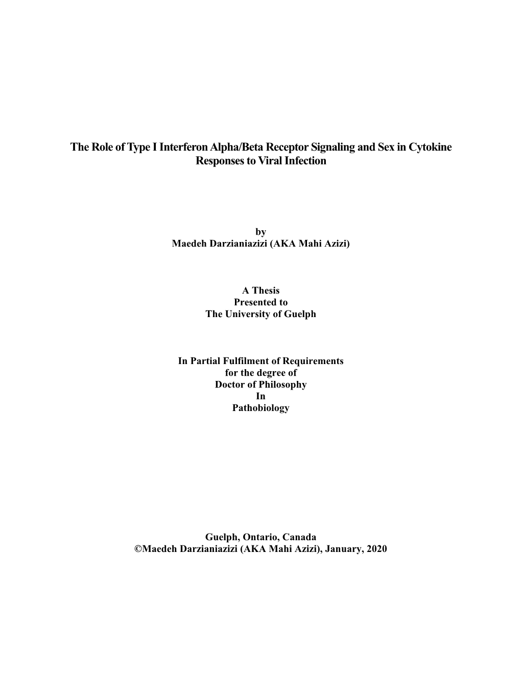 The Role of Type I Interferon Alpha/Beta Receptor Signaling and Sex in Cytokine Responses to Viral Infection