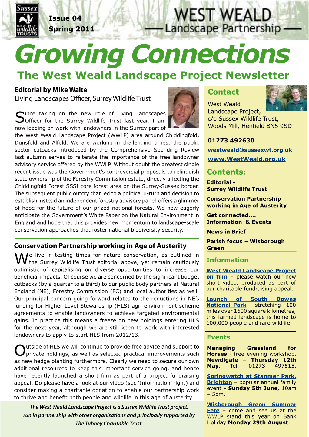 Growing Connections the West Weald Landscape Project Newsletter