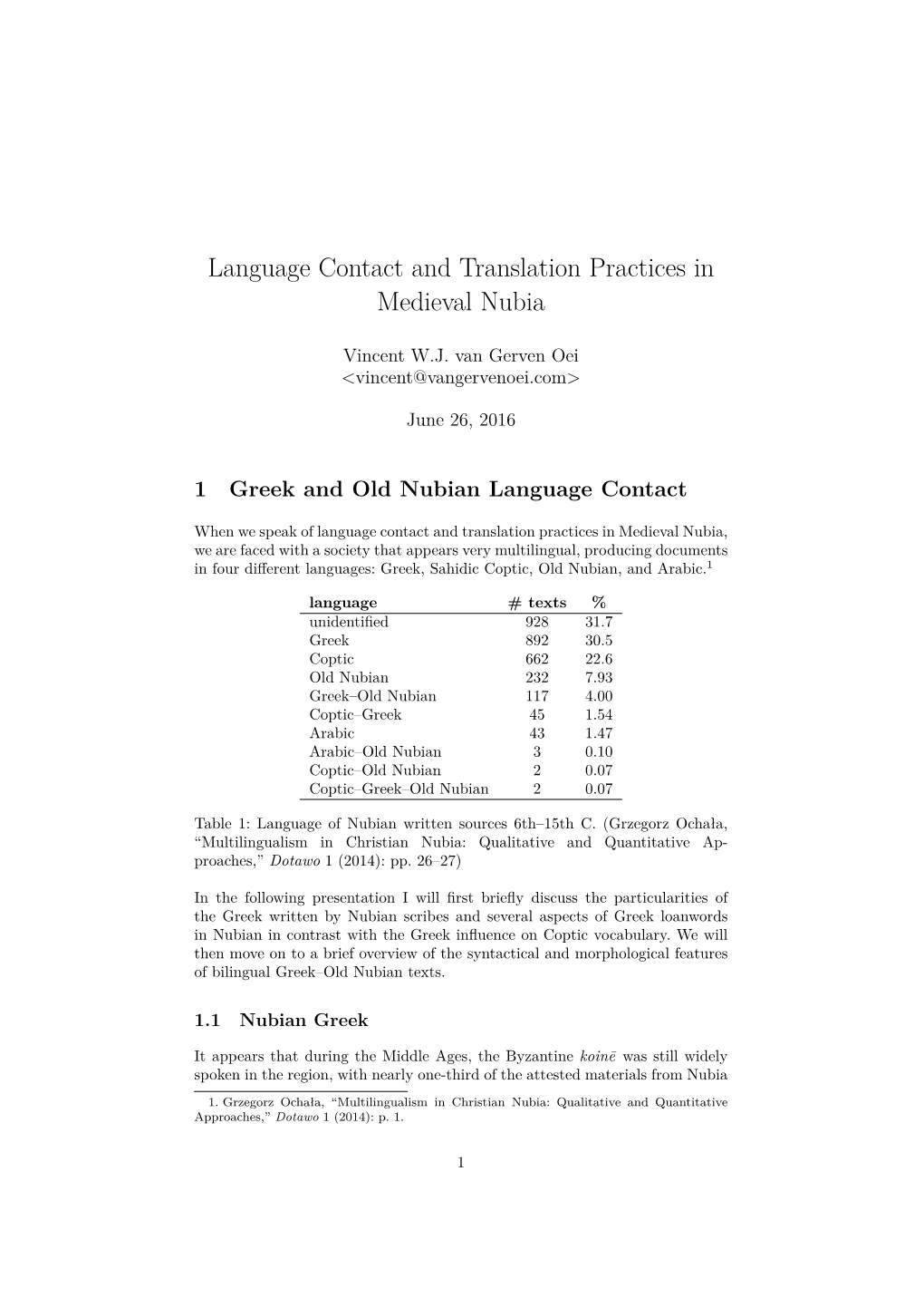 Language Contact and Translation Practices in Medieval Nubia