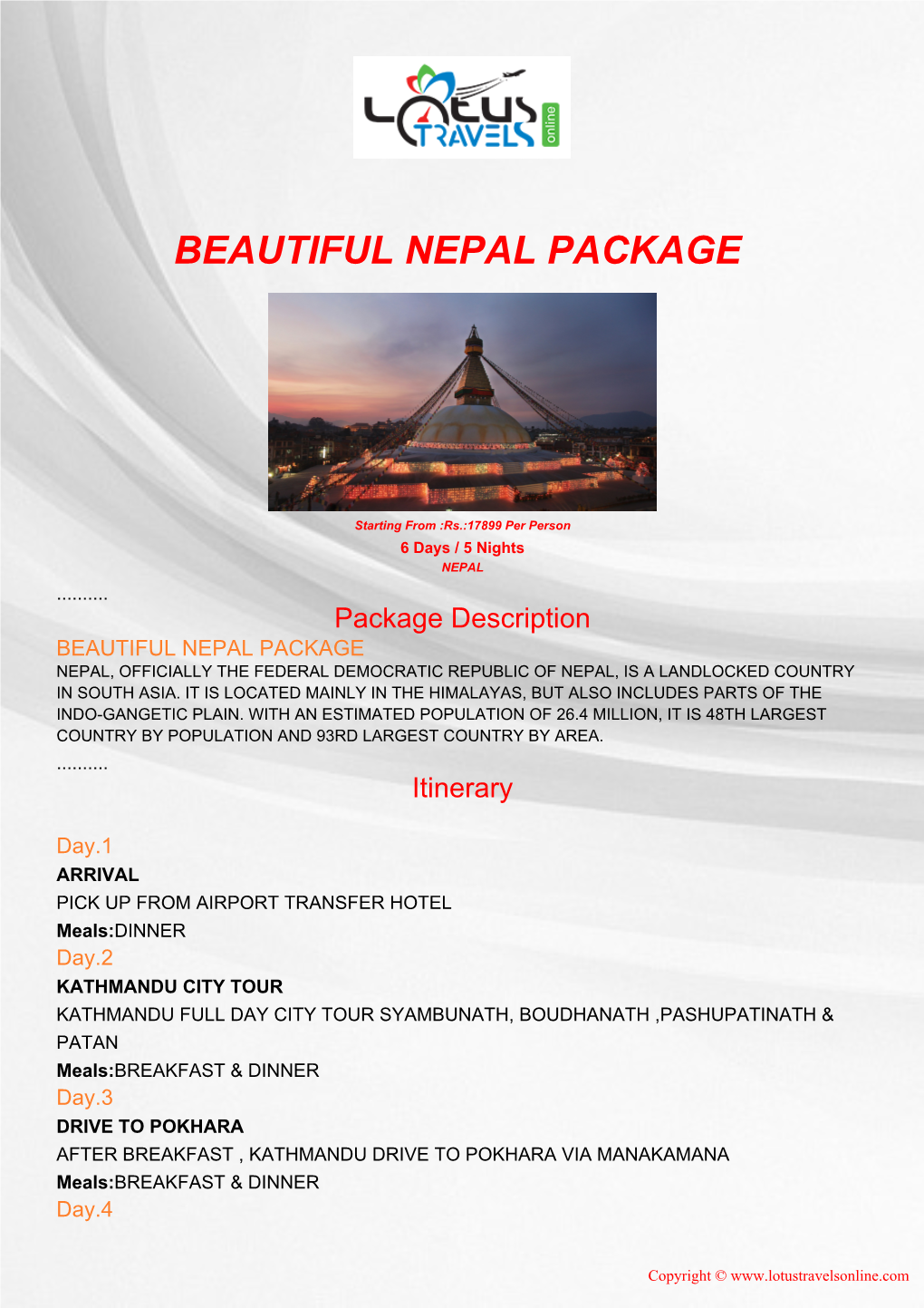 Beautiful Nepal Package