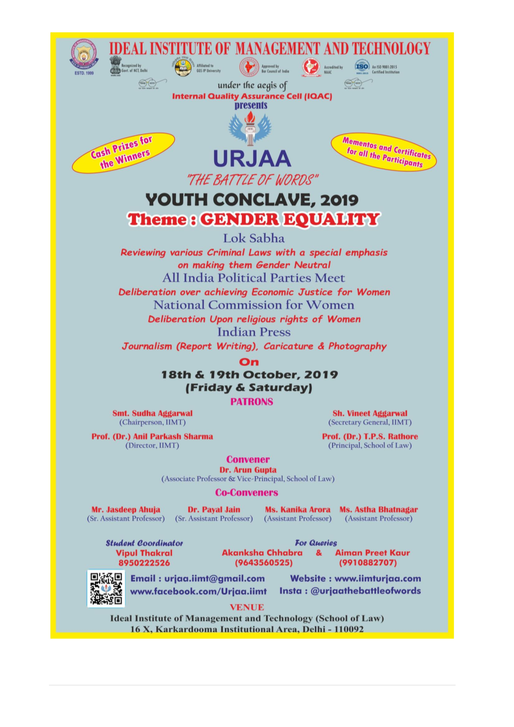 URJAA - the Battle of Words” Youth Conclave - 2019