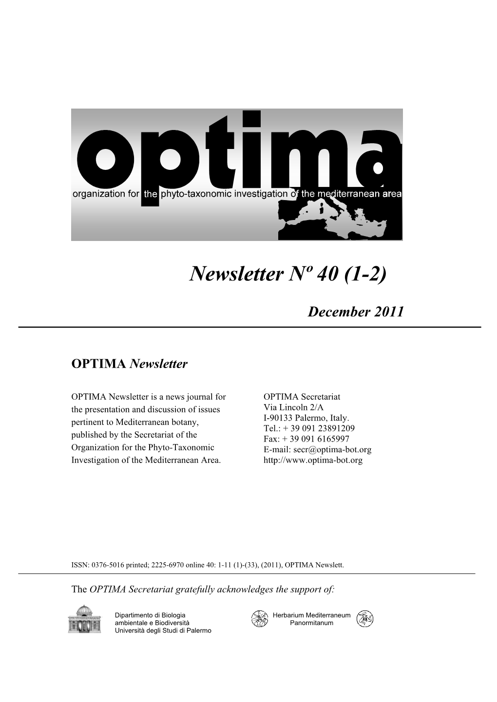 OPTIMA Newsletter 40