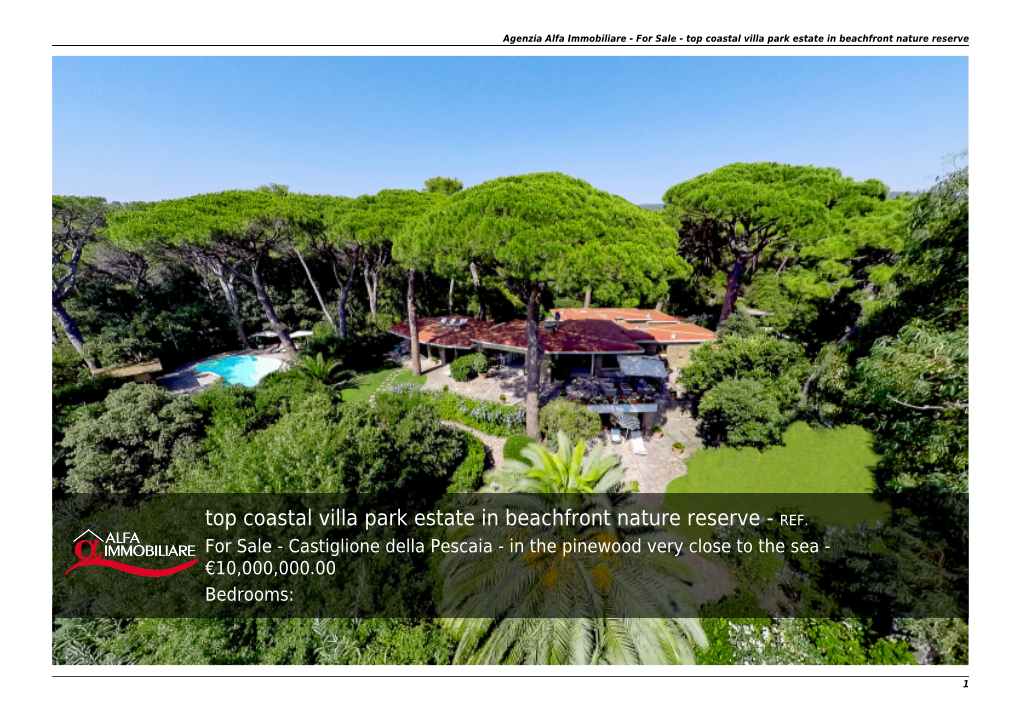 Top Coastal Villa Park Estate in Beachfront Nature Reserve