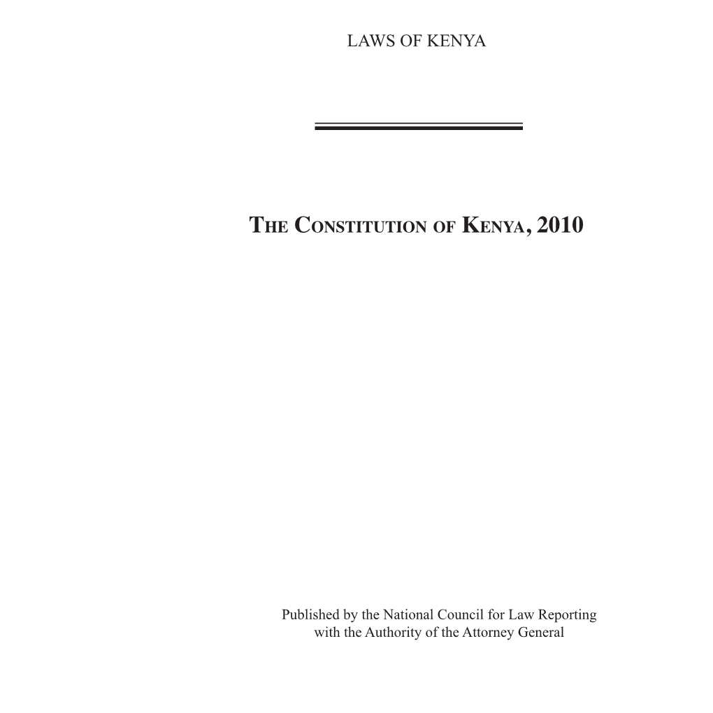 The Constitution of Kenya, 2010