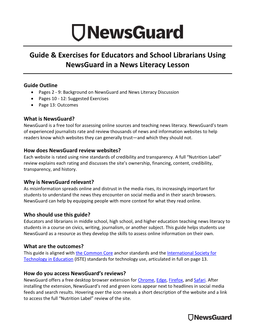 Guide & Exercises for Educators and School Librarians