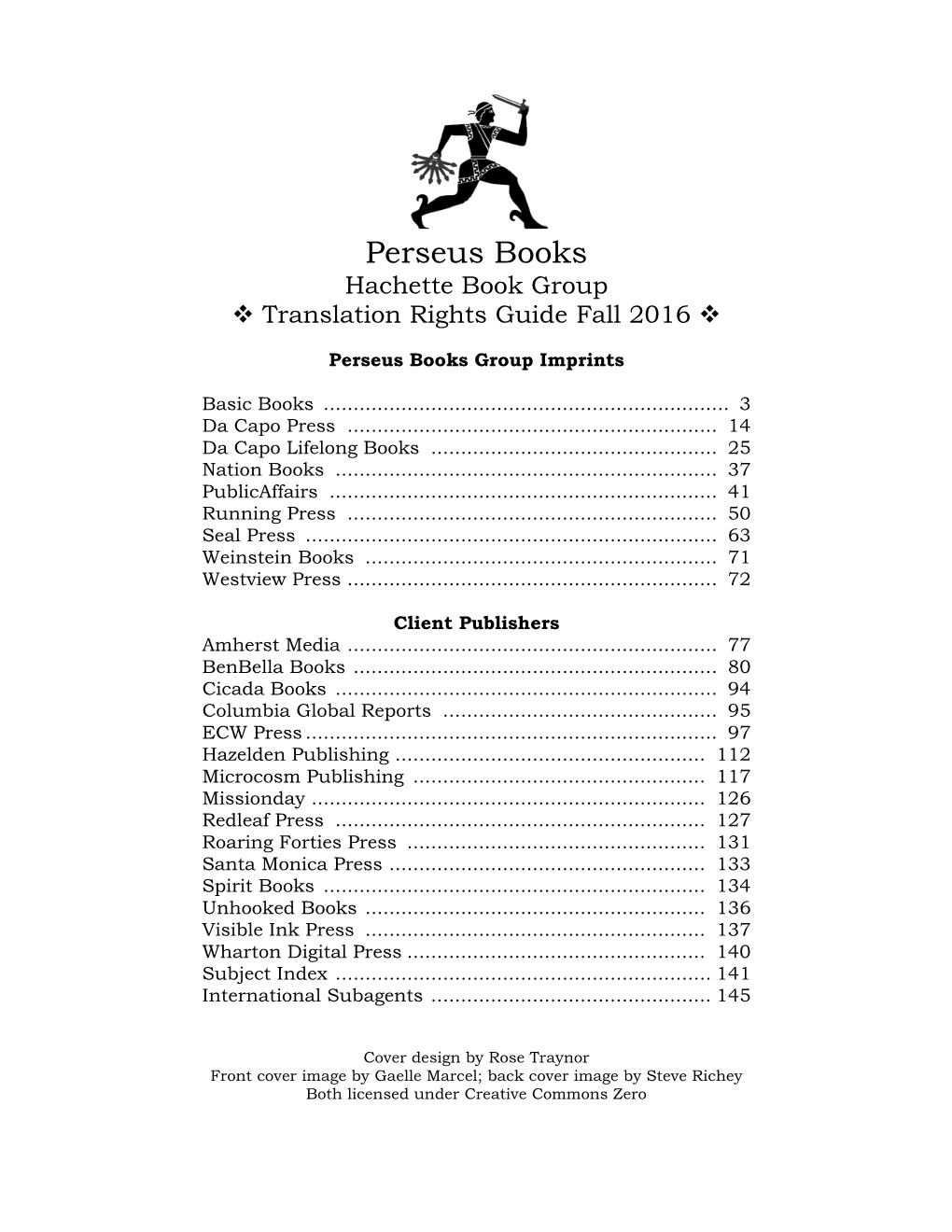 Perseus Books Hachette Book Group  Translation Rights Guide Fall 2016 